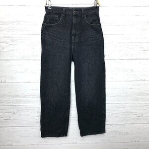 Topshop Women's Jeans Faded Black Wide Leg High Rise size 28 length 26"